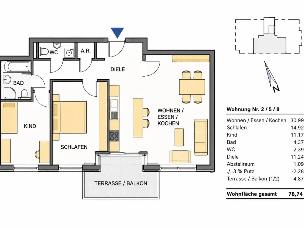 Hello 3-room apartment with large balcony, elevator & underground parking in Friedrichshafen