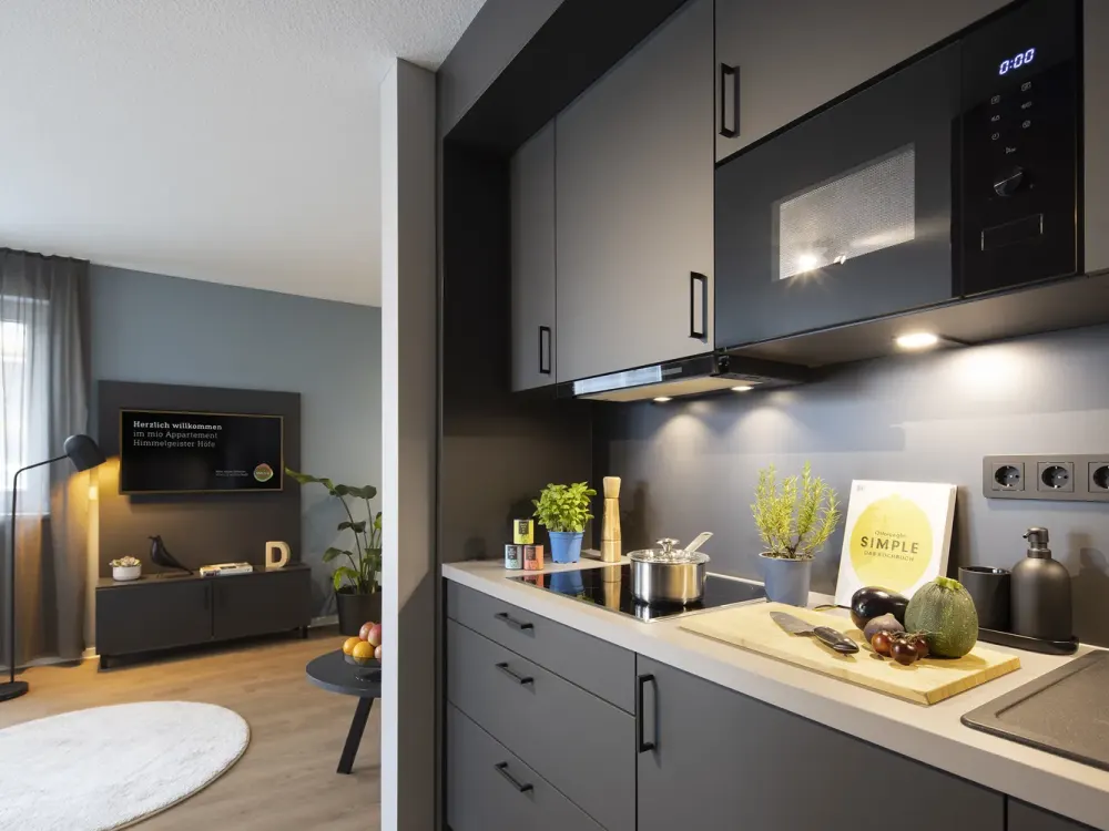 mio Comfort Apartment: Vollmöbliertes 1-Zimmer-Apartement mit WLAN und Designerküche