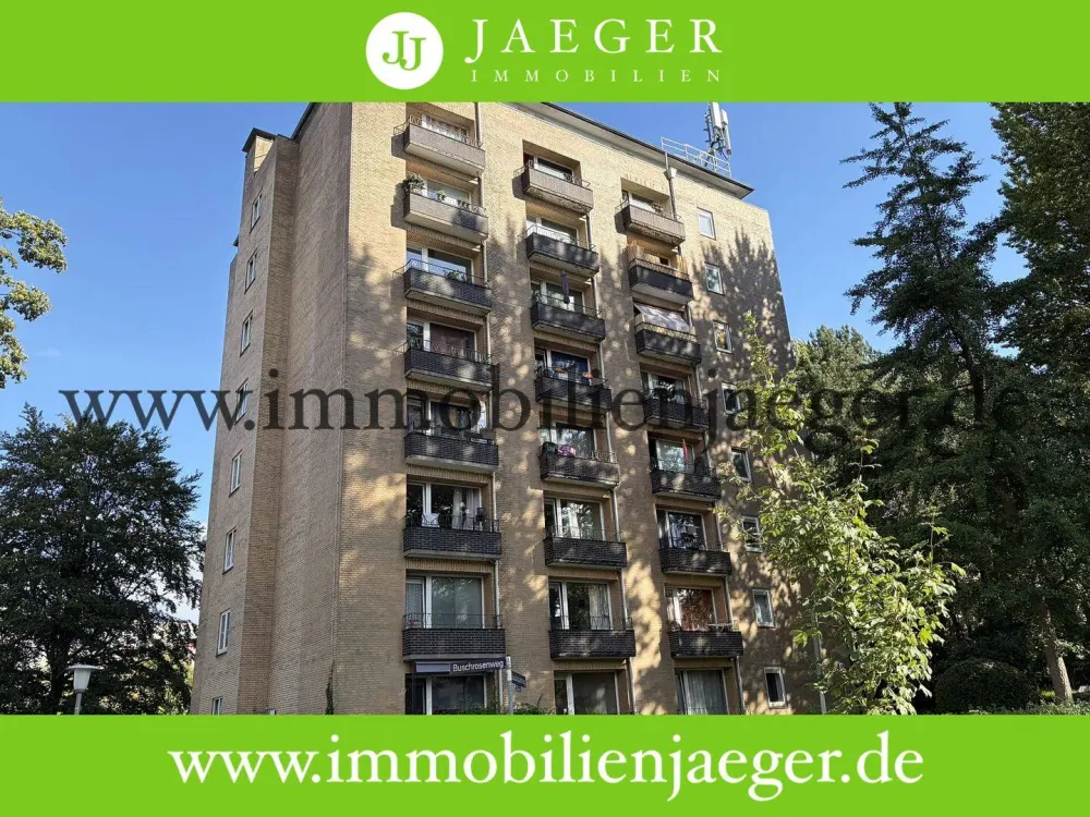Bramfeld Nähe OTTO-Zentrale -Hochhaus- modernisierte 1-Zimmer-Studio mit Balkon -Hochparterre- frei