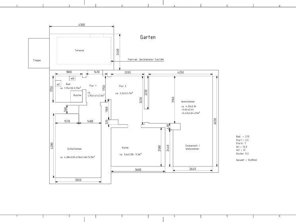 2‑Zimmer‑Wohnung (56 m²) mit Terrasse & Garten in Schwerte