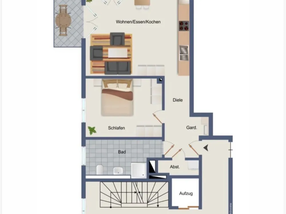 Moderne, barrierefreie 2-Zimmer-Wohnung mit großem Balkon