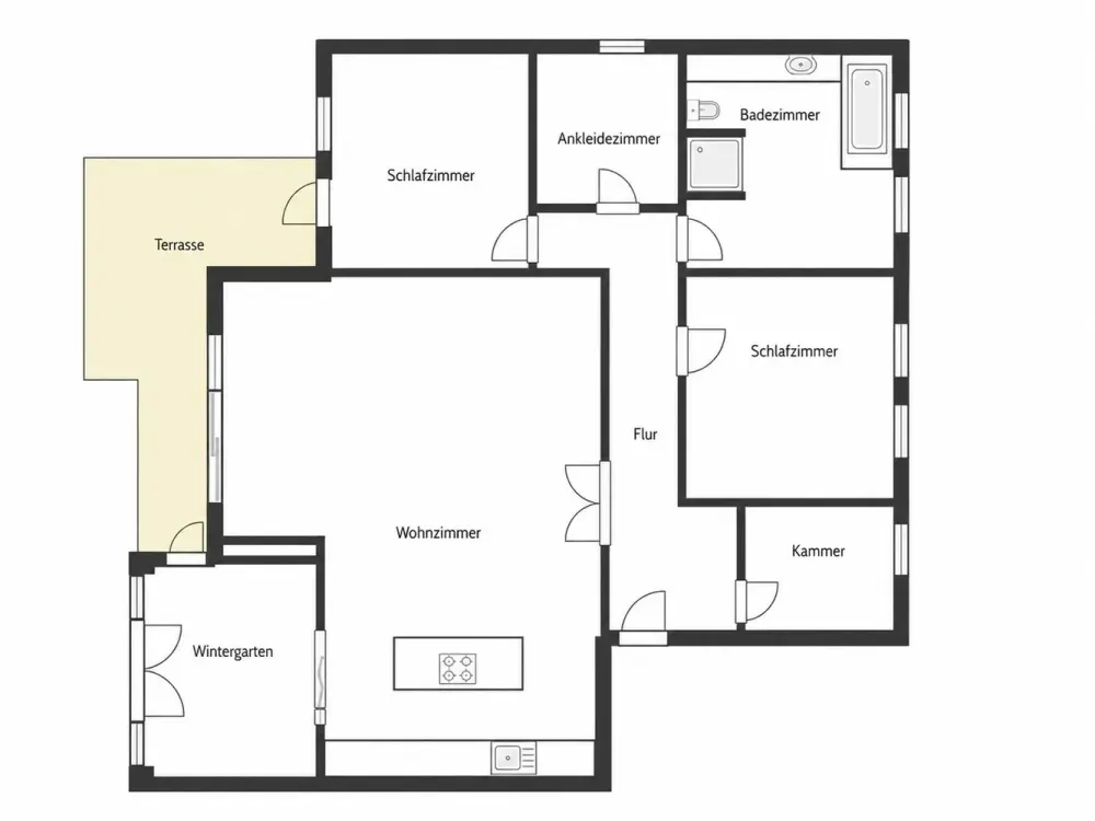 Großzügige 3-Zimmer-Wohnung im EG mit Wintergarten, Terrasse und TG-Stellplatz in Mehrow