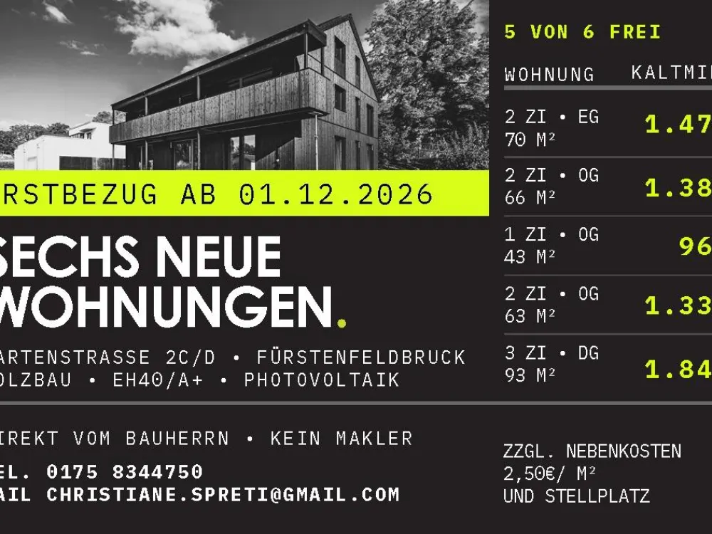 Exklusive Vollholz-Neubauwohnungen in Fürstenfeldbruck | EH40 | P