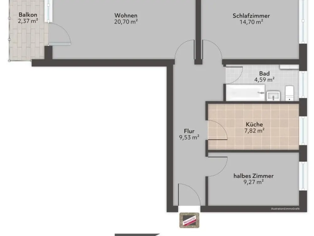 Modernisierte 3 Zimmerwohnung zur Miete - Wentzel Dr.