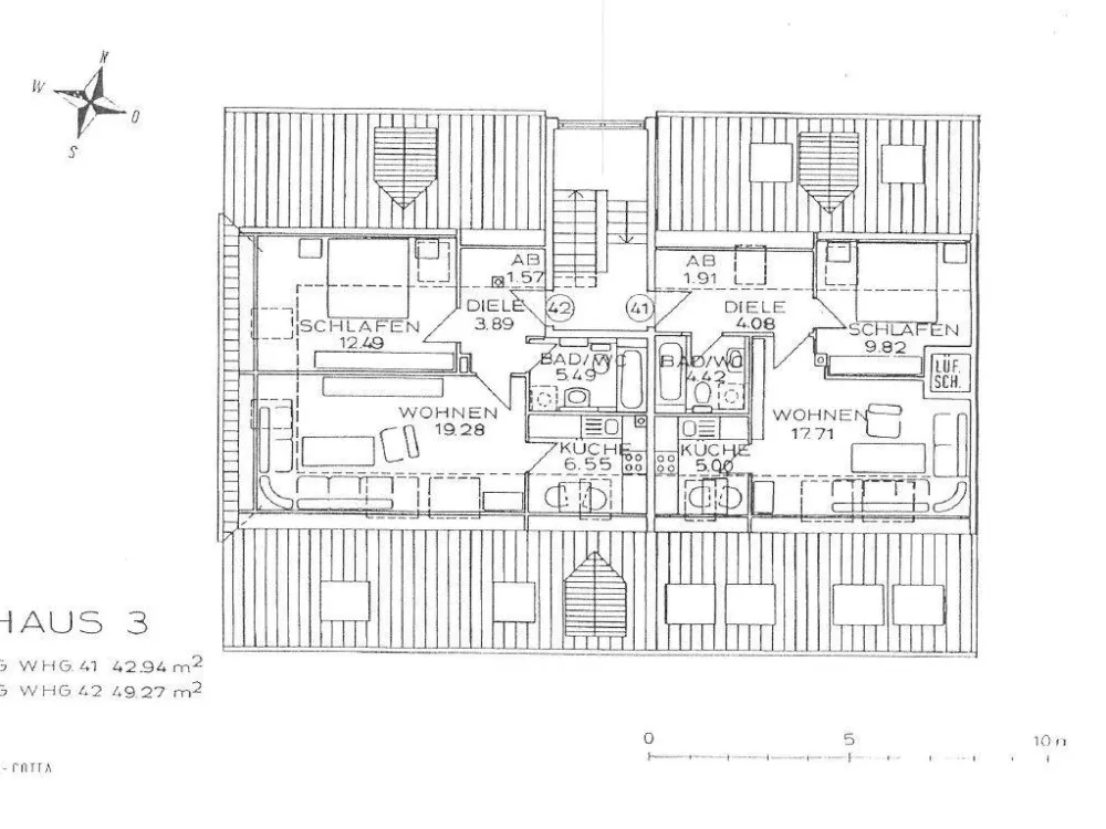 Ruhige und gepflegte 2-Raum-Dachgeschosswohnung mit Tiefgarage