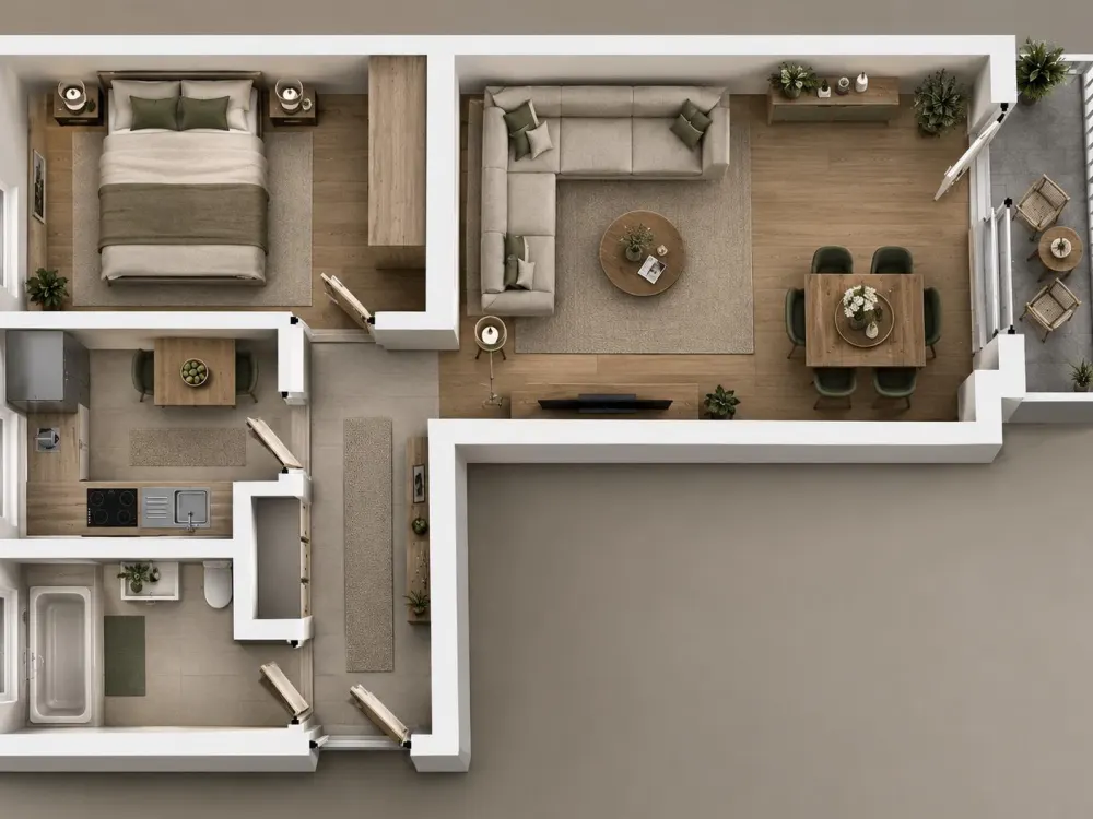 2 ZKB mit EBK, Balkon, Aufzug, Keller, Stellplatz, Schwimmbad