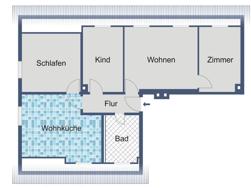 Praktisch geschnittene Dachgeschosswohnung mit zusätzlichem Kellerraum