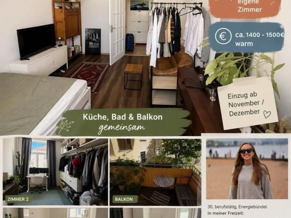 Mitbewohner:in gesucht | Kolumbusplatz München | 2 priv.WG-Zimmer