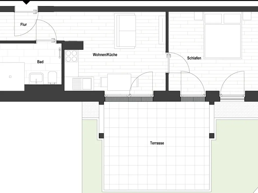 Sanierte 2-Zimmer Wohnung in Flingerns Herzstück (WE 2.03) | mit EBK und Terrasse!