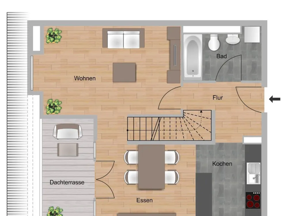 In Hanau ankommen: Maisonettewohnung auf zwei Ebenen mit Balkon