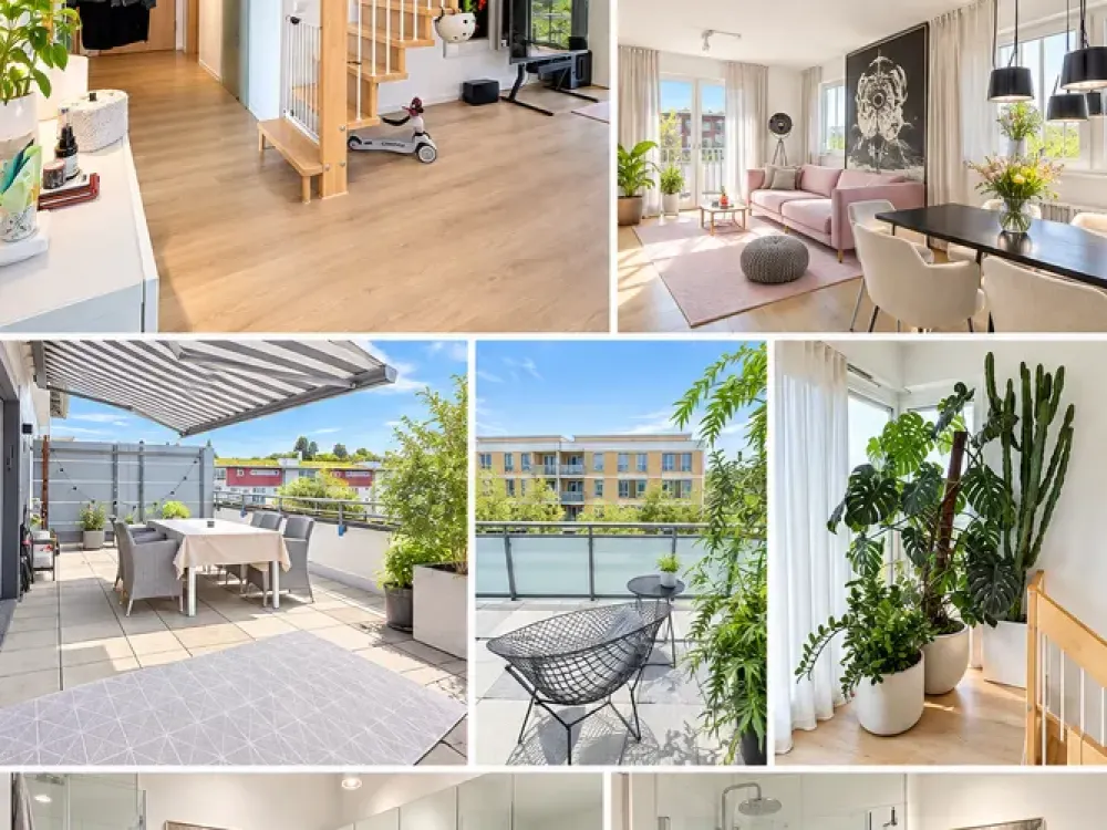 Maisonette mit großer West-Terrasse und Balkon