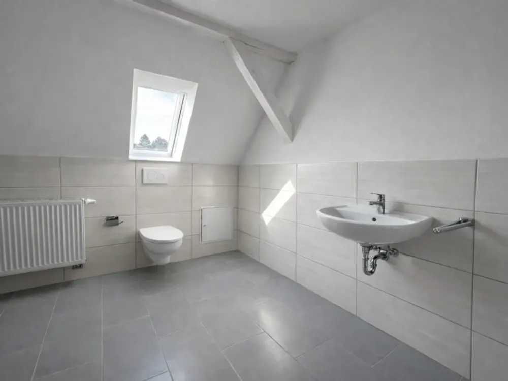 TOP Renovated 3-Room Attic Apartment with Separate Kitchen Room, Unfurnished & Without Built-in Kitchen