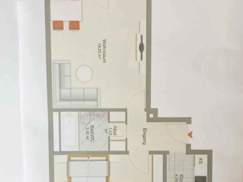 2 Zimmer Wohnung mit Balkon und Aufzug 48m2