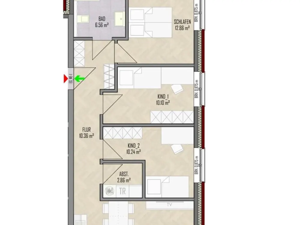 KFW 296 Neubau 4-Zimmer-EG Wohnung mit Terrasse und Gartenanteil
