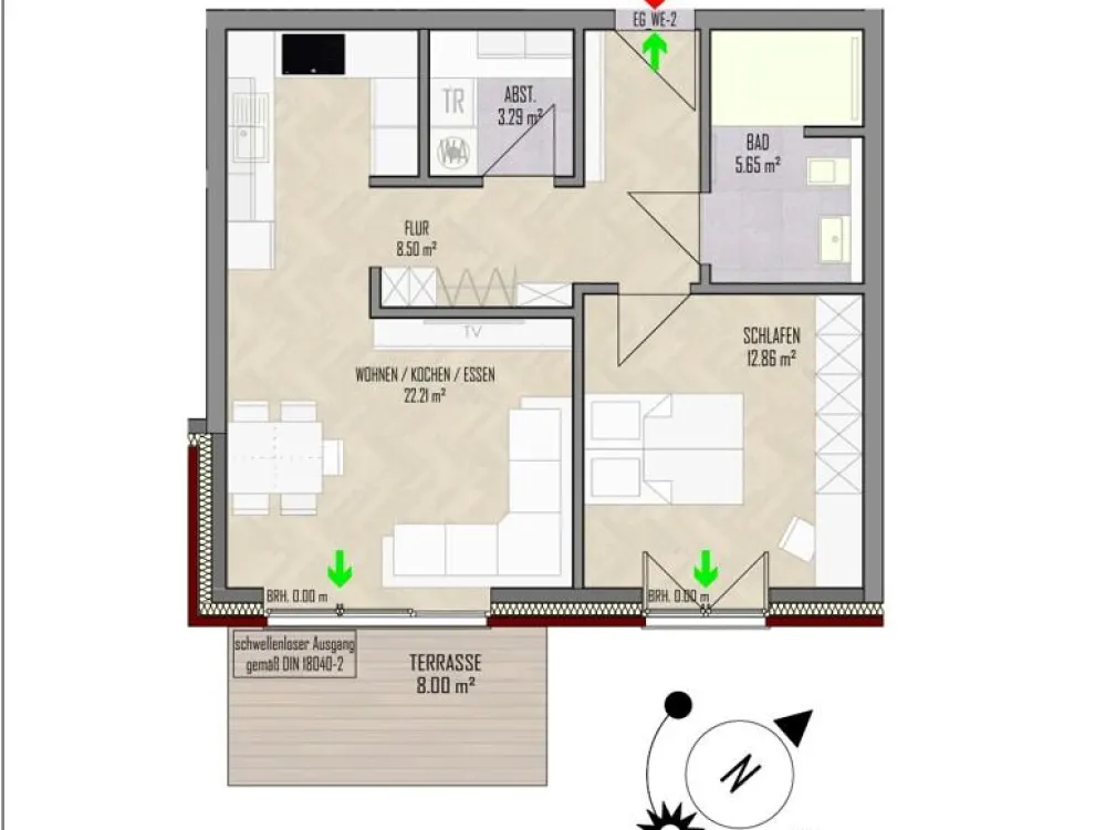 KFW 296 Neubau 4-Zimmer-EG Wohnung mit Terrasse und Gartenanteil