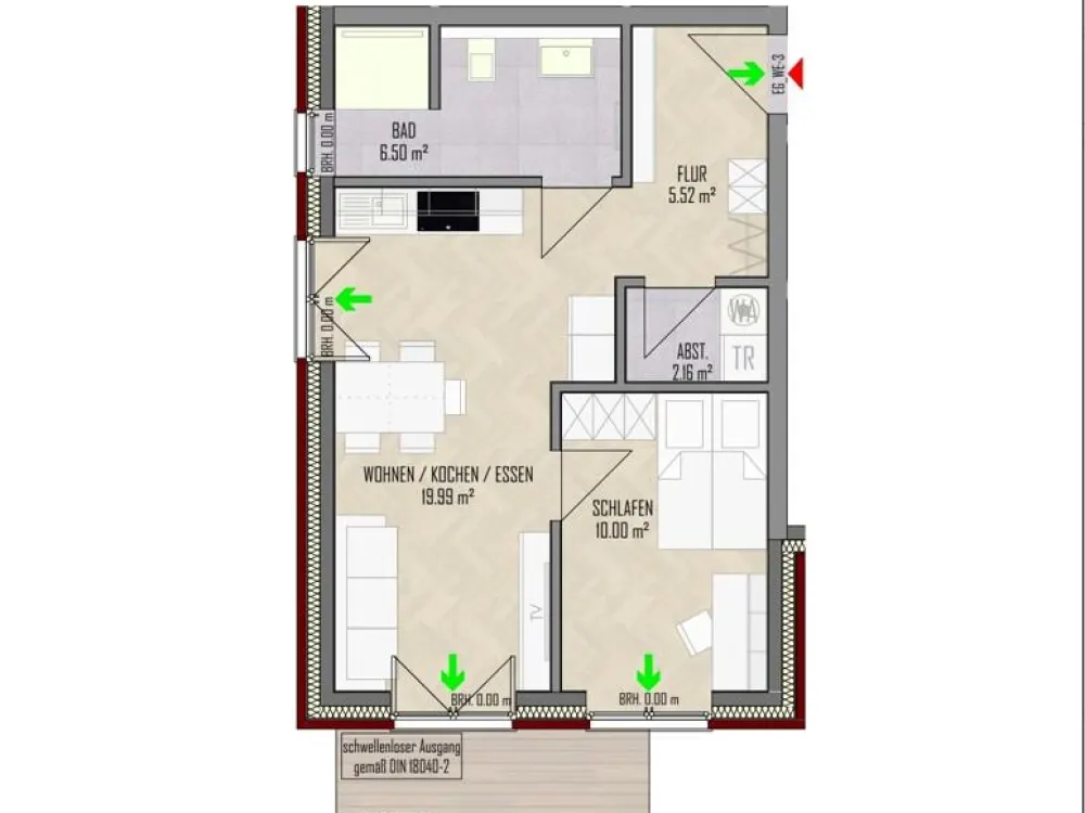 KFW 296 Neubau 4-Zimmer-EG Wohnung mit Terrasse und Gartenanteil