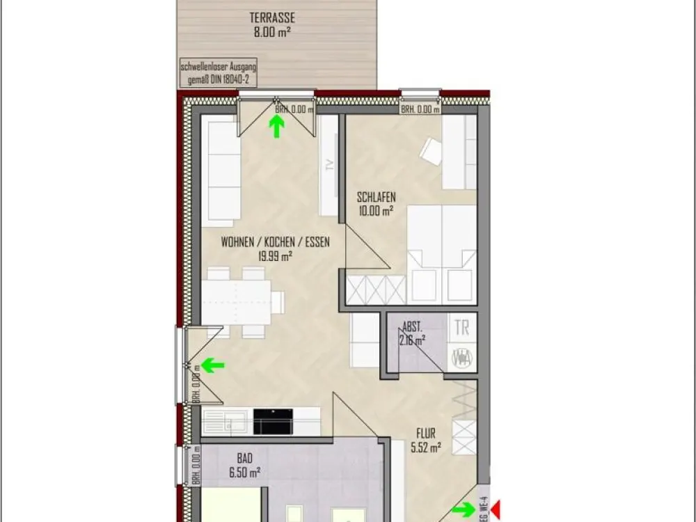 KFW 296 Neubau 4-Zimmer-EG Wohnung mit Terrasse und Gartenanteil