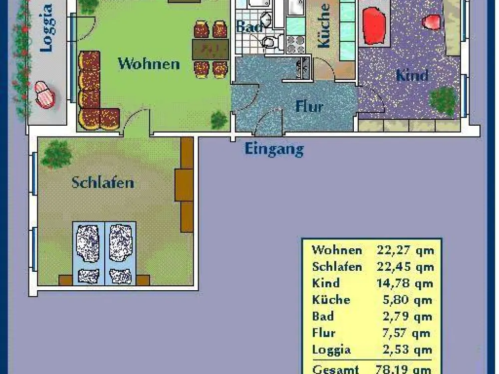 3-Zimmer-Wohnung mit Balkon in zentraler Lage