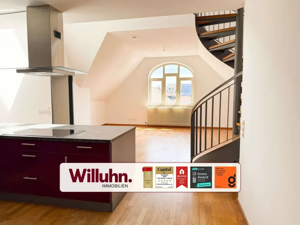 Spacious 150 m² Maisonette Apartment in Lipsia-Haus, Fitted Kitchen | Roof Terrace | En Suite Bathroom