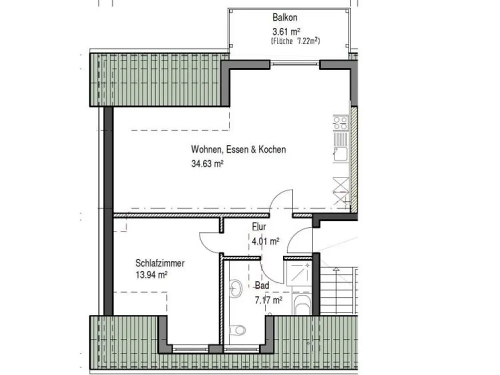 Fußbodenheizung, offene Küche, großer Balkon - Moderne Wohnung in Dormagen