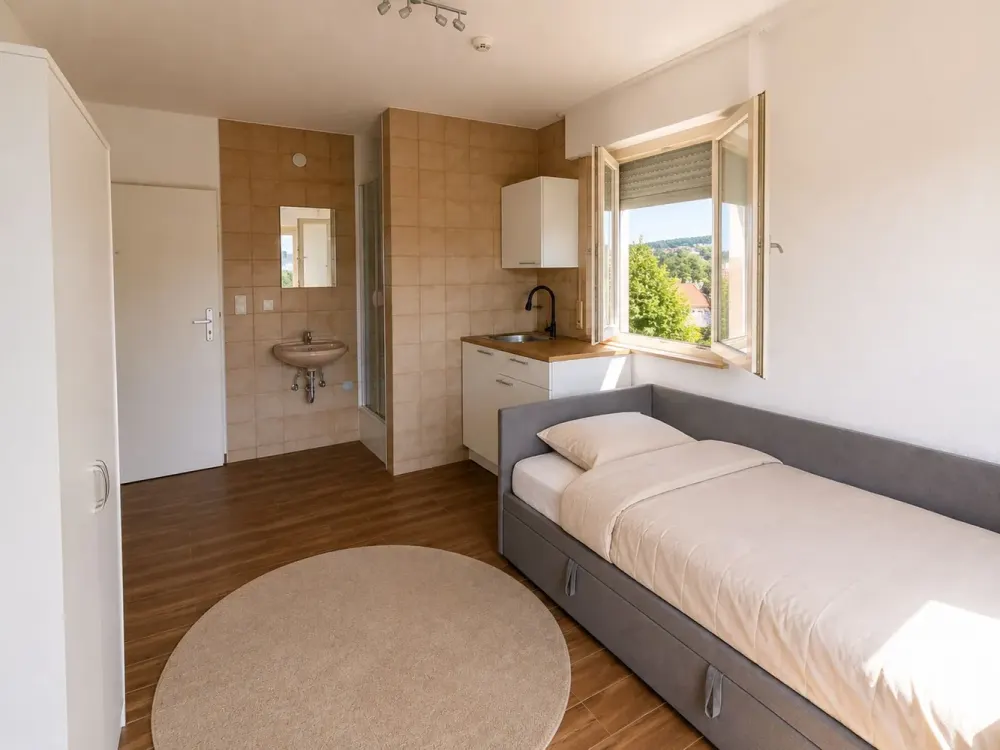 Vollmöbliertes Studioapartment mit Balkon und Aussicht über Stuttgart