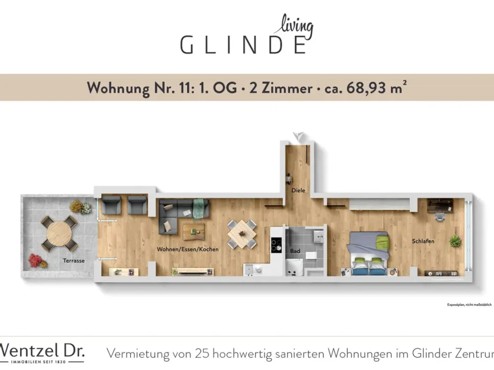 Moderne 2-Zimmer-Wohnungen in zentraler Lage von Glinde- Wentzel Dr.