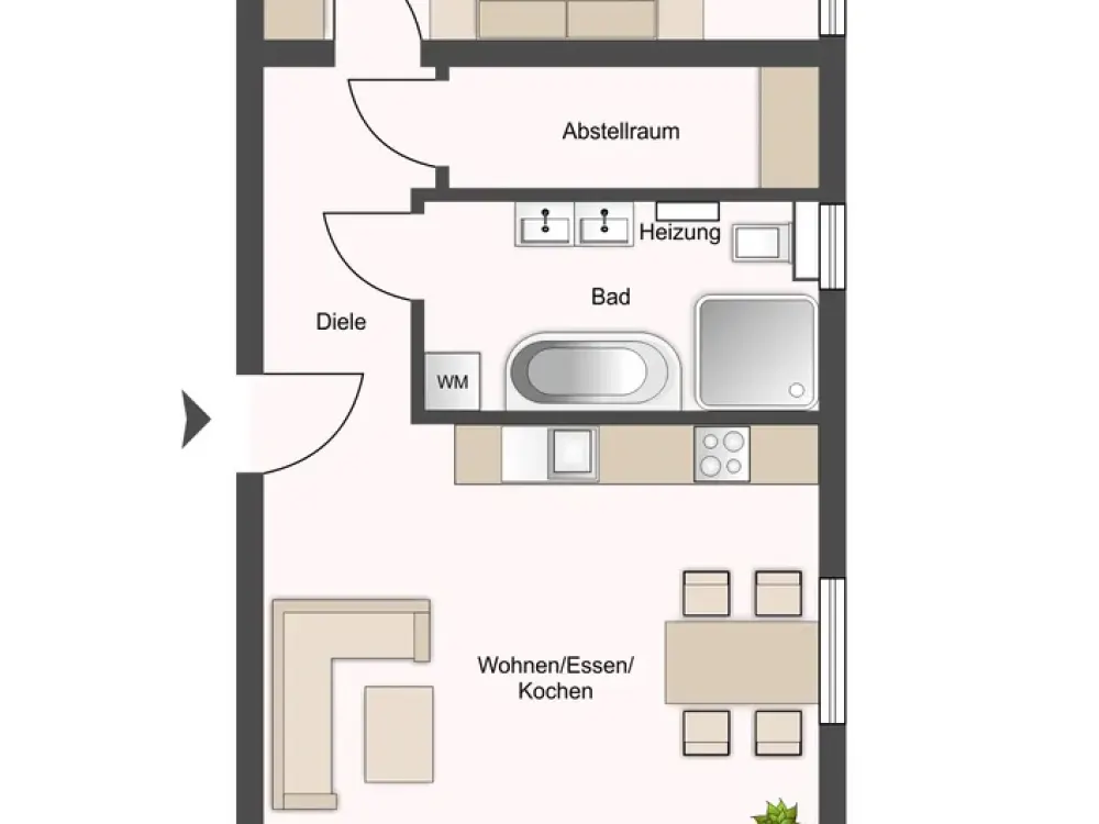 Modern First-Time Rental 2-Room Apartment with Elevator, Large Balcony & Good Layout in DO-Brechten