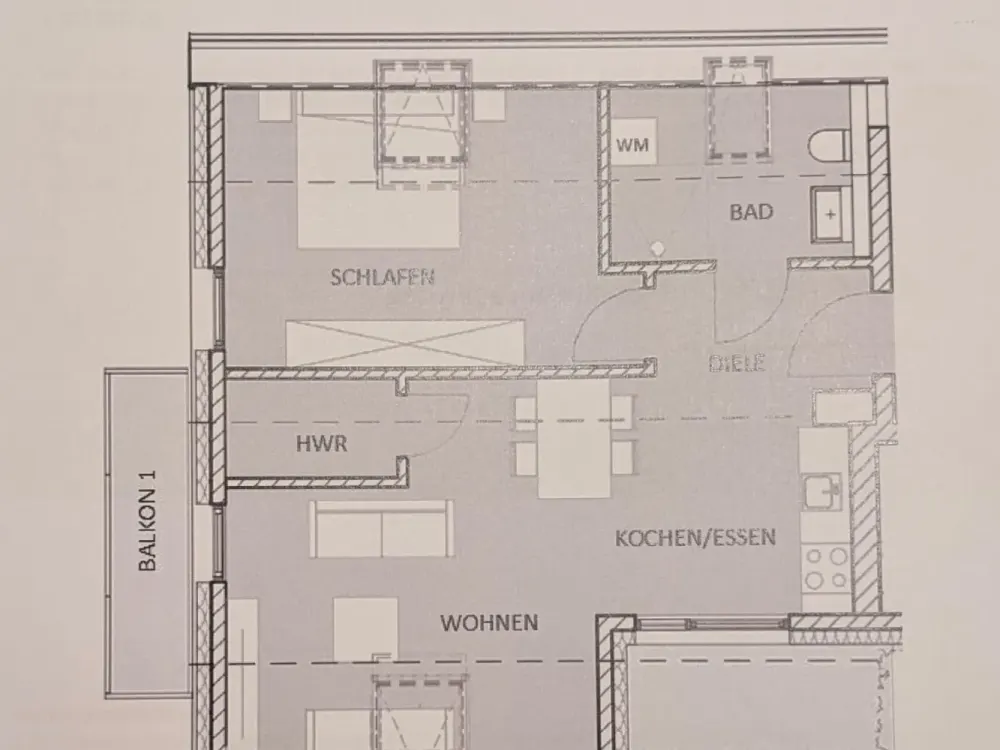 Hochwertige vollmöblierte moderne Dachgeschosswohnung mit 2 Balkonen in Süd-West Ausrichtung