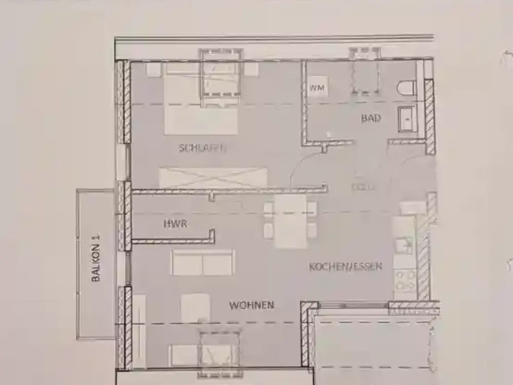 Hochwertige vollmöblierte moderne Dachgeschosswohnung mit 2 Balkonen in Süd-West Ausrichtung