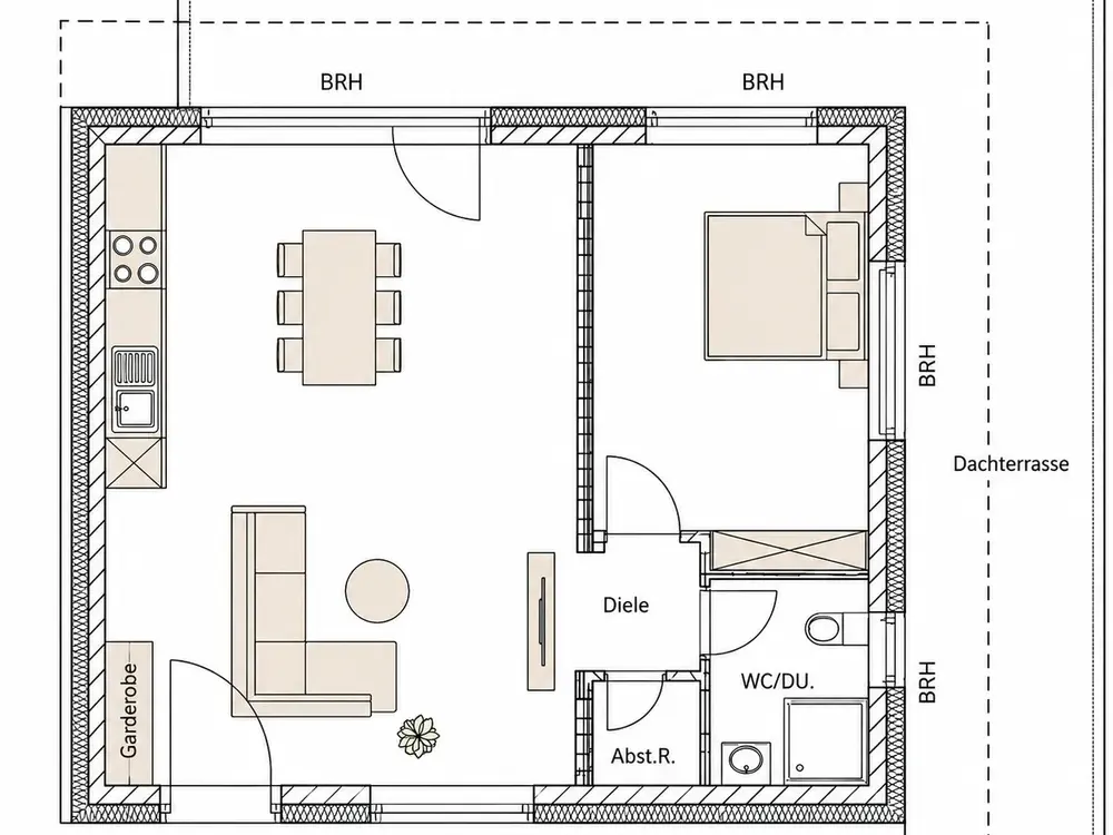 MS12 2 Zi-Penthouse Wohnung inkl. TG Stellplatz