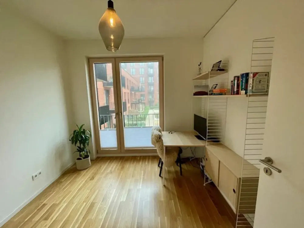 MyOne Pergolenviertel - KFW 40 - 3-Room Apartment with Balcony and Built-in Kitchen by the City Park