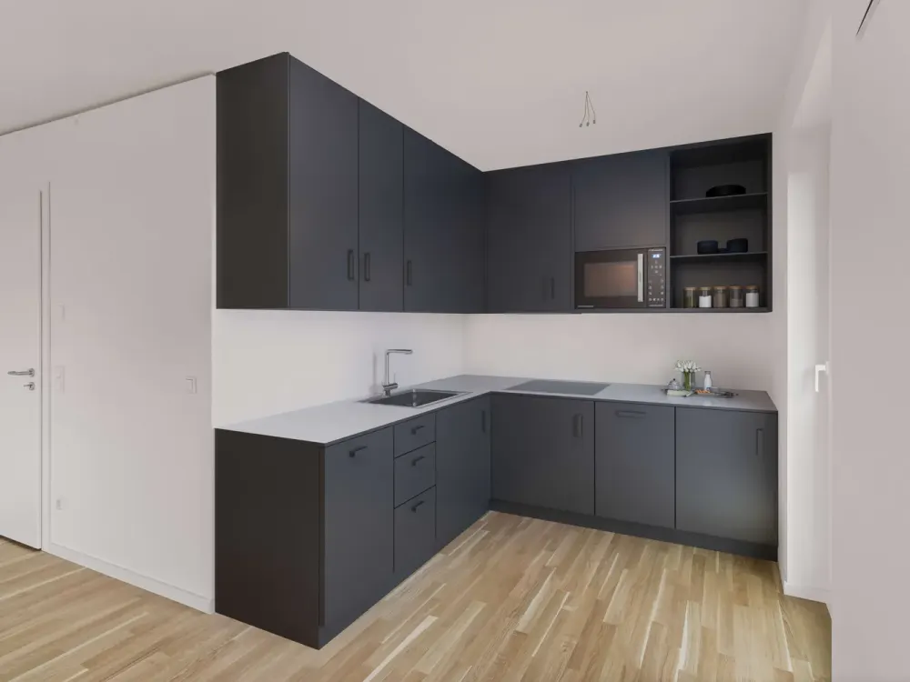 Moderne 3-Zimmer-Wohnung mit Balkon, Fitness und Bewohner Lounge