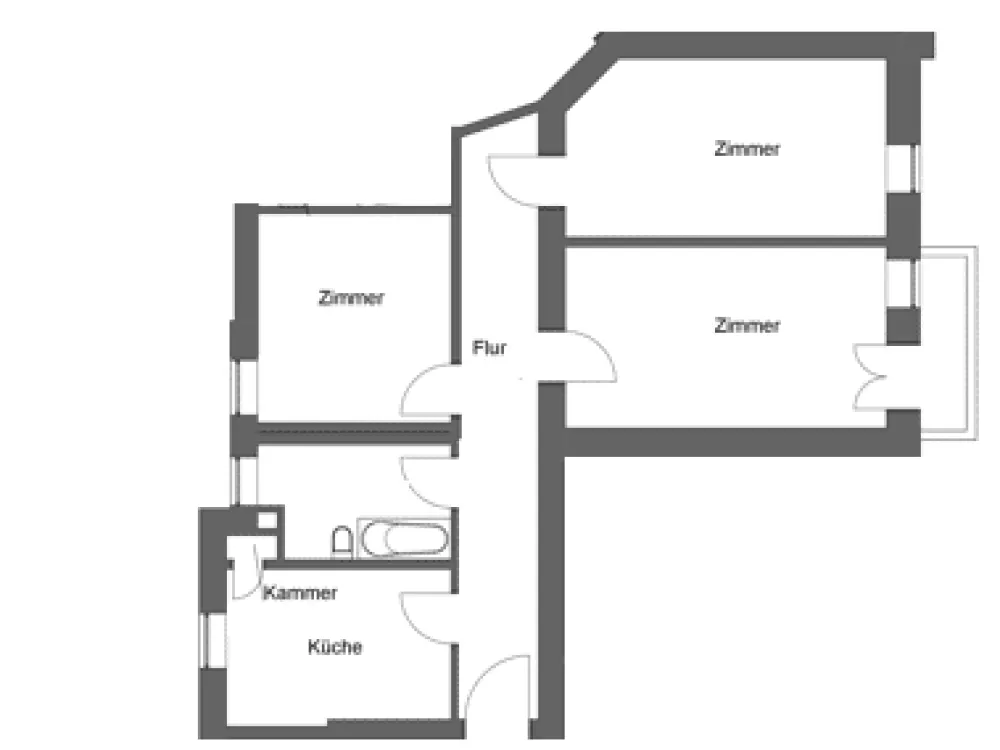Frisch sanierte geräumige 3-Zimmer-Wohnung mit Balkon