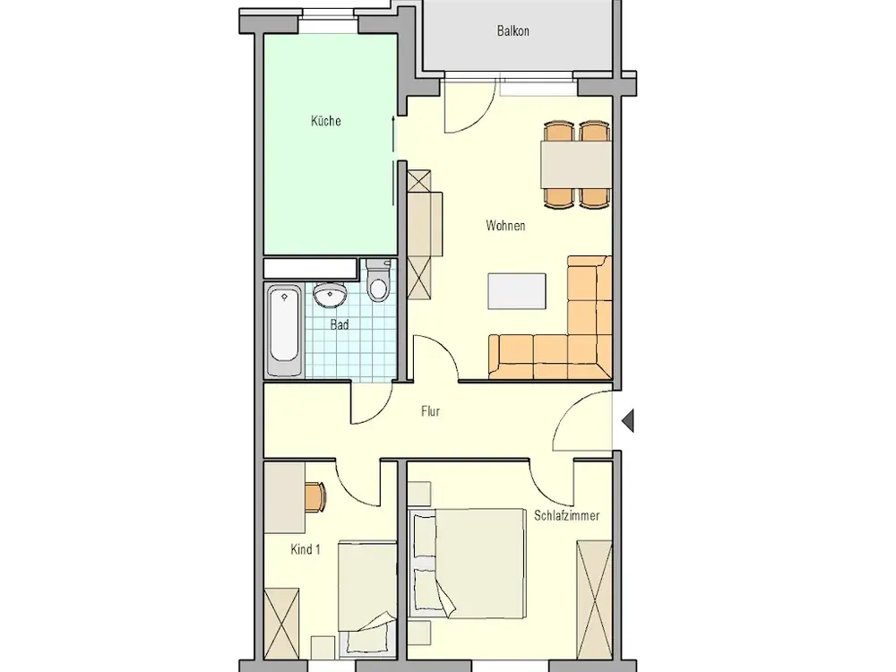 Schöne 3-Raum-Wohnung in Rostock - Schmarl