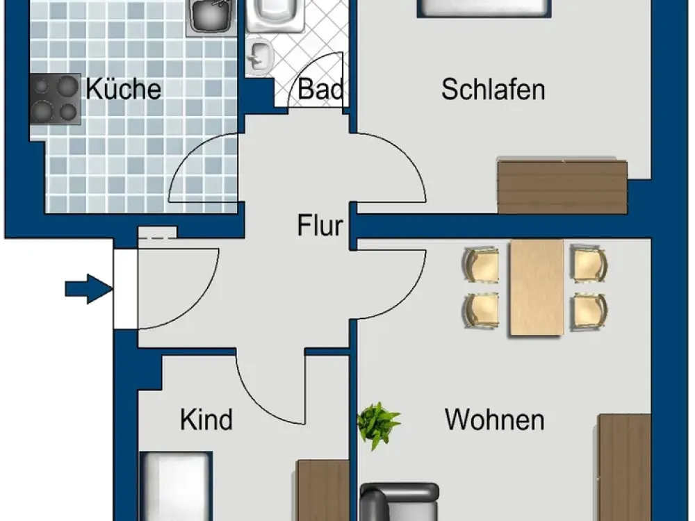 Gemütliche 2,5 Zimmer Wohnung