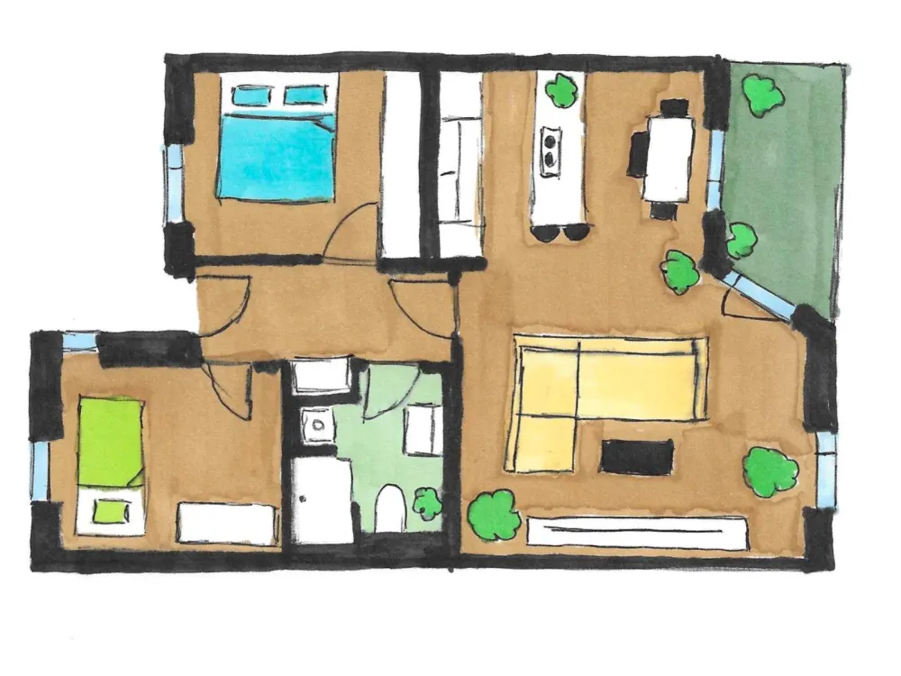 Stylish 3-Room Apartment with Balcony and Fitted Kitchen (Wallbox Planned)