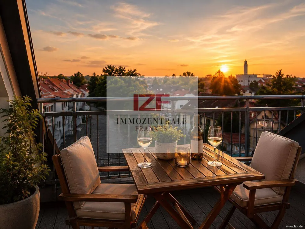 Über den Dächern von Nürnberg: 2-Zimmer-Dachgeschosswohnung mit Kamin, Dachloggia & Weitblick