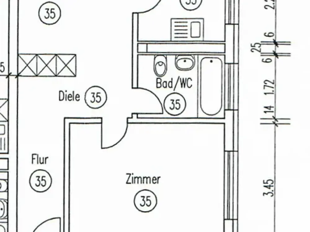 Stilvolle 2-Zimmer-Wohnung mit Balkon in Frankfurt am Main