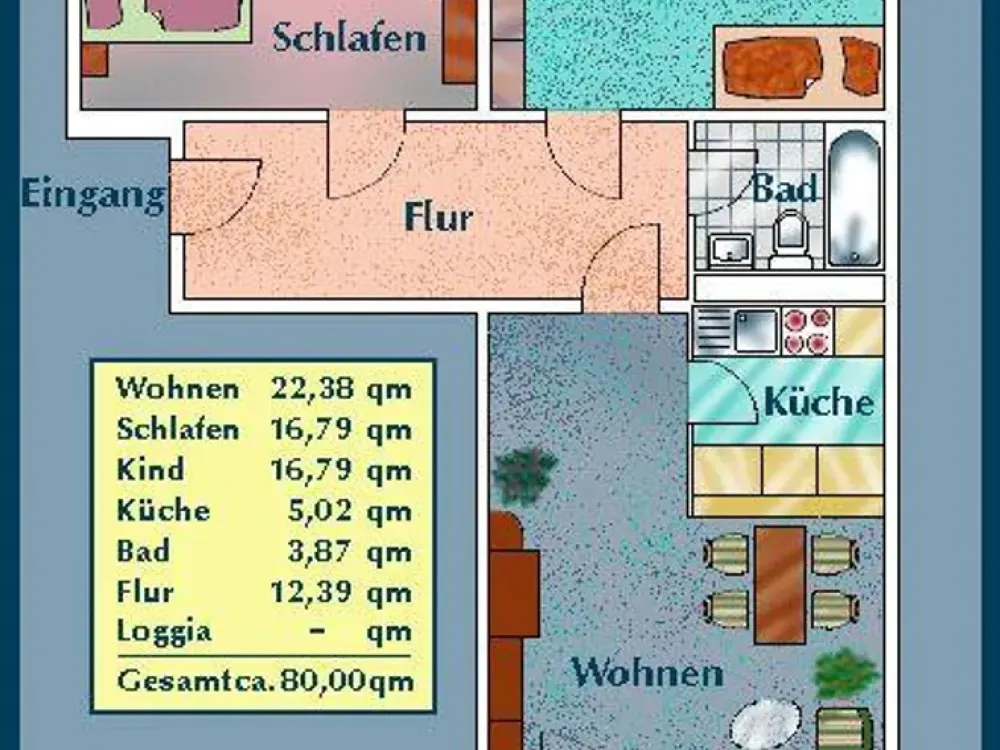 3-Zimmer-Wohnung mit Balkon in Johannstadt