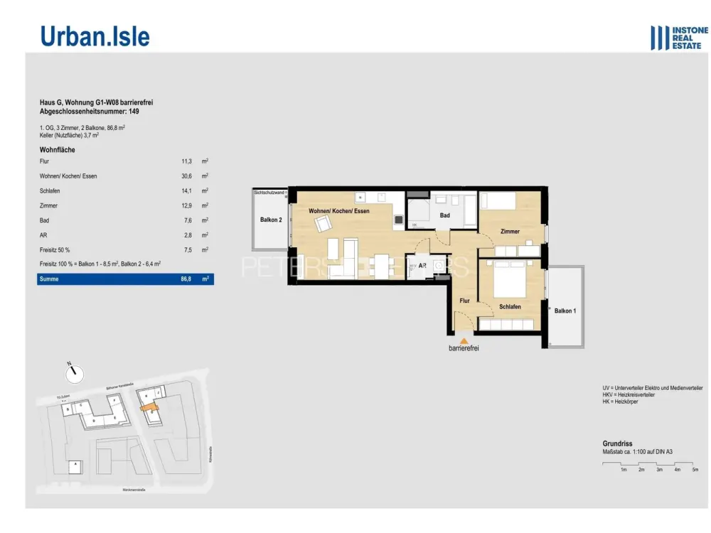 + Großzügige Neubauwohnung mit zwei Balkonen in Rothenburgsort + Urban.Isle +