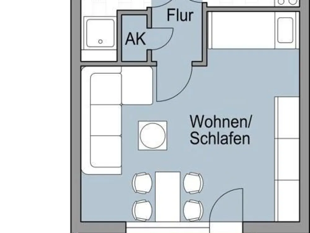 Schicke 1 Zimmerwohnung mit Balkon