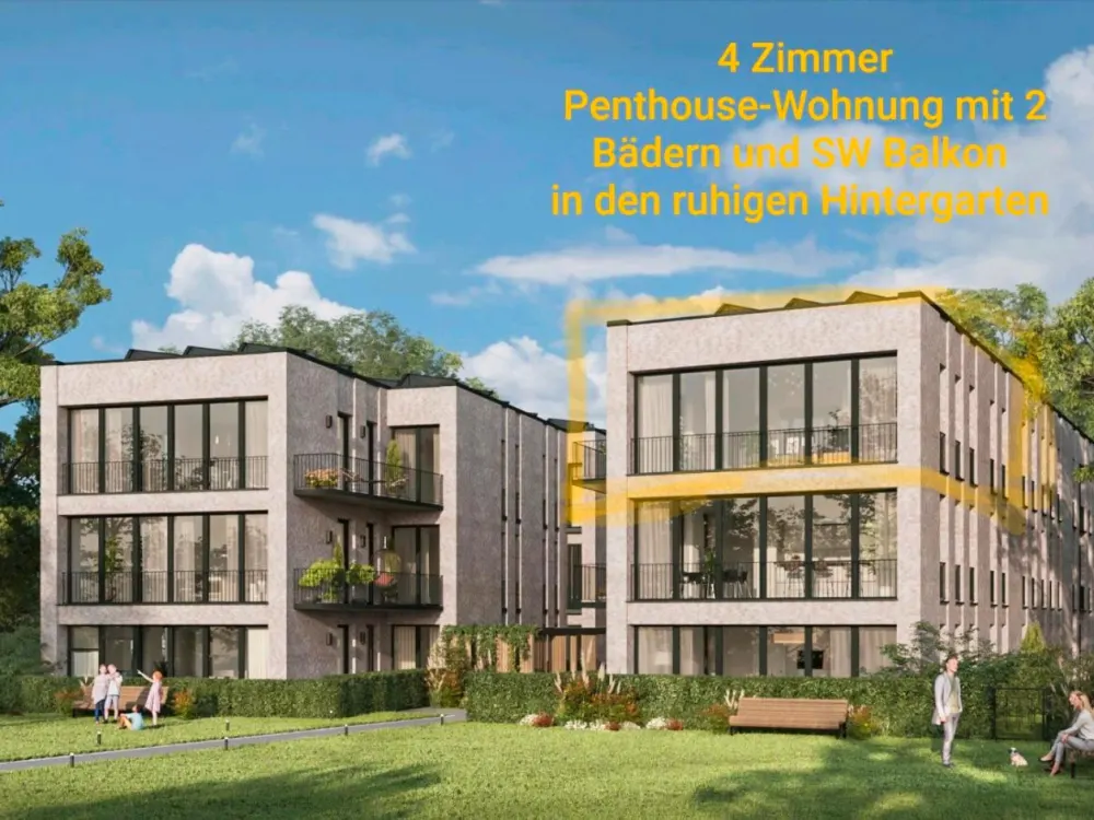 Premium-Erstbezug: Penthouse 121m², KfW-40, Niendorf