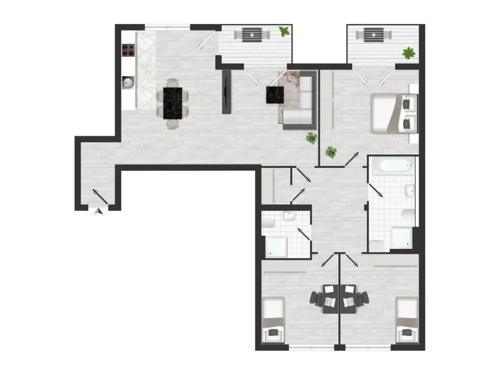 TOP-Lage - 4 Zimmer | 2 Bäder | 2 Balkone | Tiefgarage