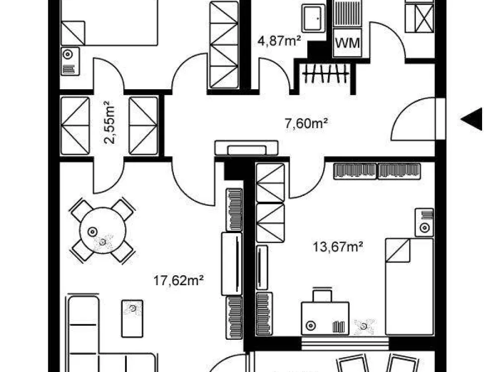 3-Zimmer-Wohnung mit Balkon und Tageslichtbad