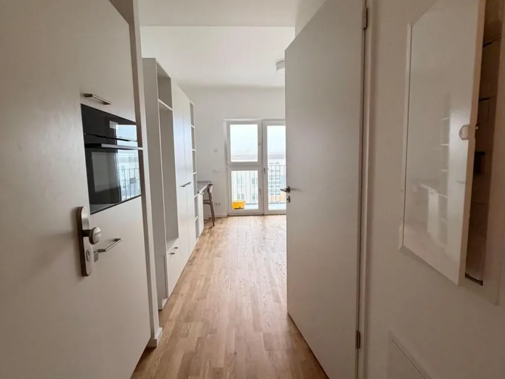 Möbliertes Neubau-Studio nahe S-Bahnhof Springpfuhl: sofort bezugsfrei