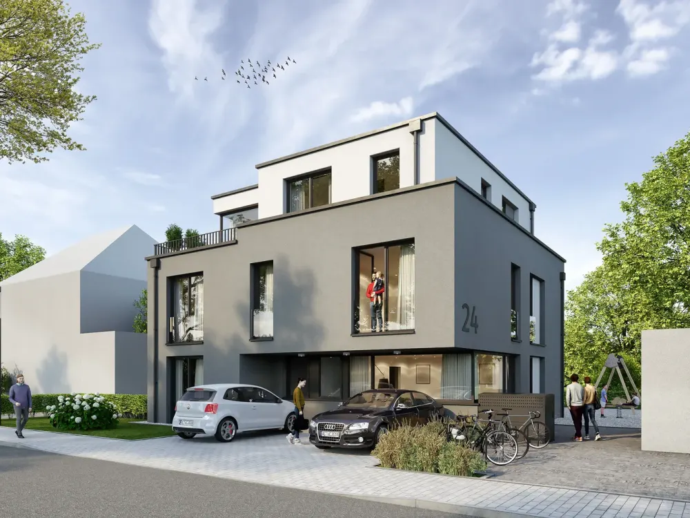 Exklusiver Erstbezug im Bismarckviertel: 4,5 Zimmer, 107 m², Aufzug direkt in die Wohnung, Küche, A+