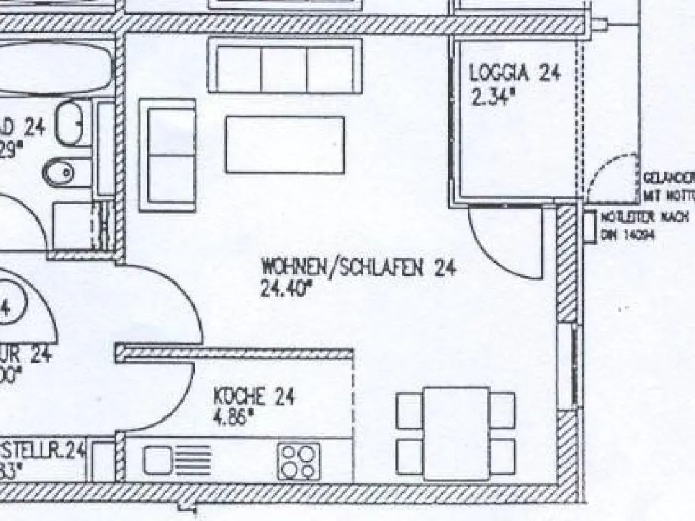 1,5-Zimmer Wohnung mit Balkon, Einbauküche und Tiefgarage