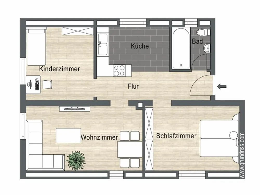 Modernisierte Dachgeschosswohnung