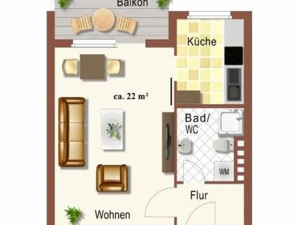 Vermietung einer 1-Zimmer-Wohnung