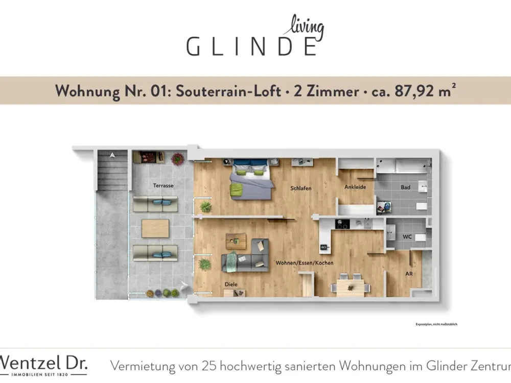 New Build in Glinde, Modern 2-Room Apartment for Singles or Couples - Wentzel Dr.